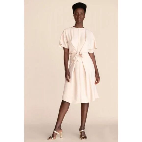 Trina Turk Womens Belted Minimalist Midi Event Work Dress Sz XL Flowy Preppy - Picture 1 of 12